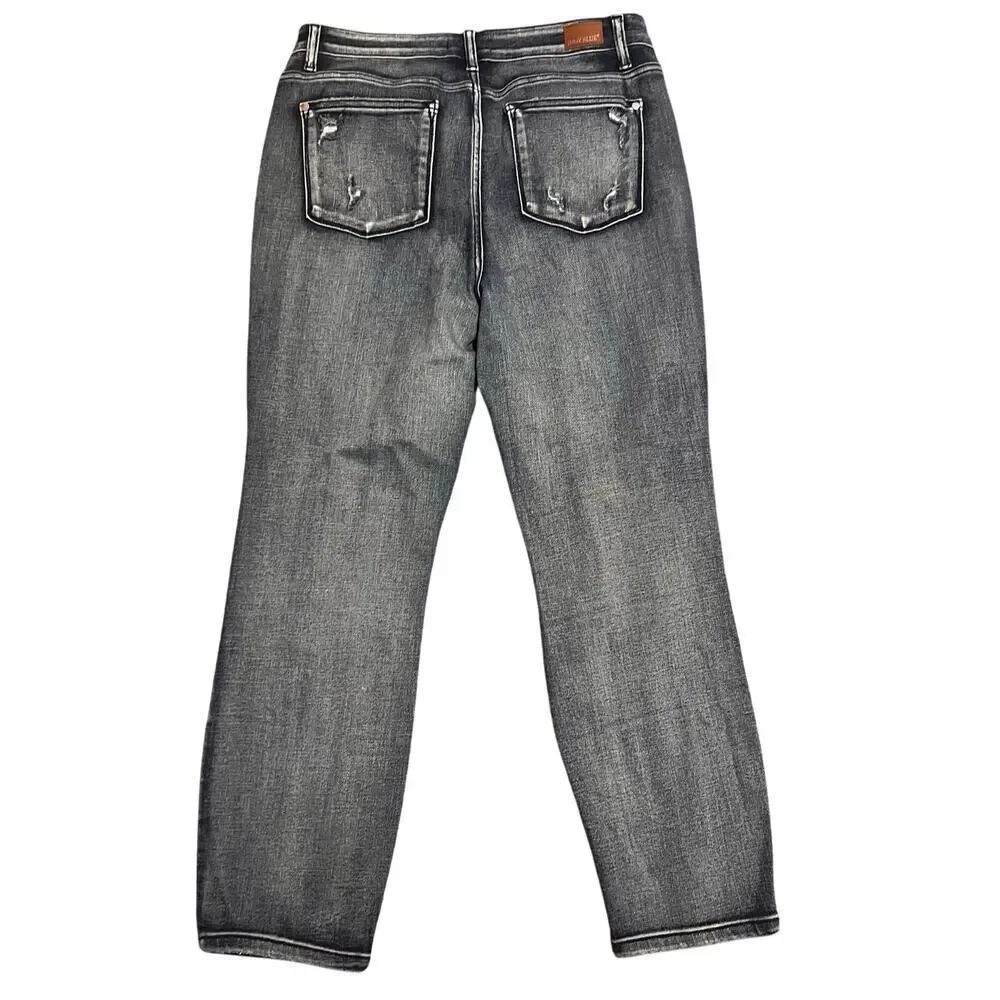 Judy Blue High Rise Distressed Boyfriend Jean. Size 15/32 - Picture 2 of 7